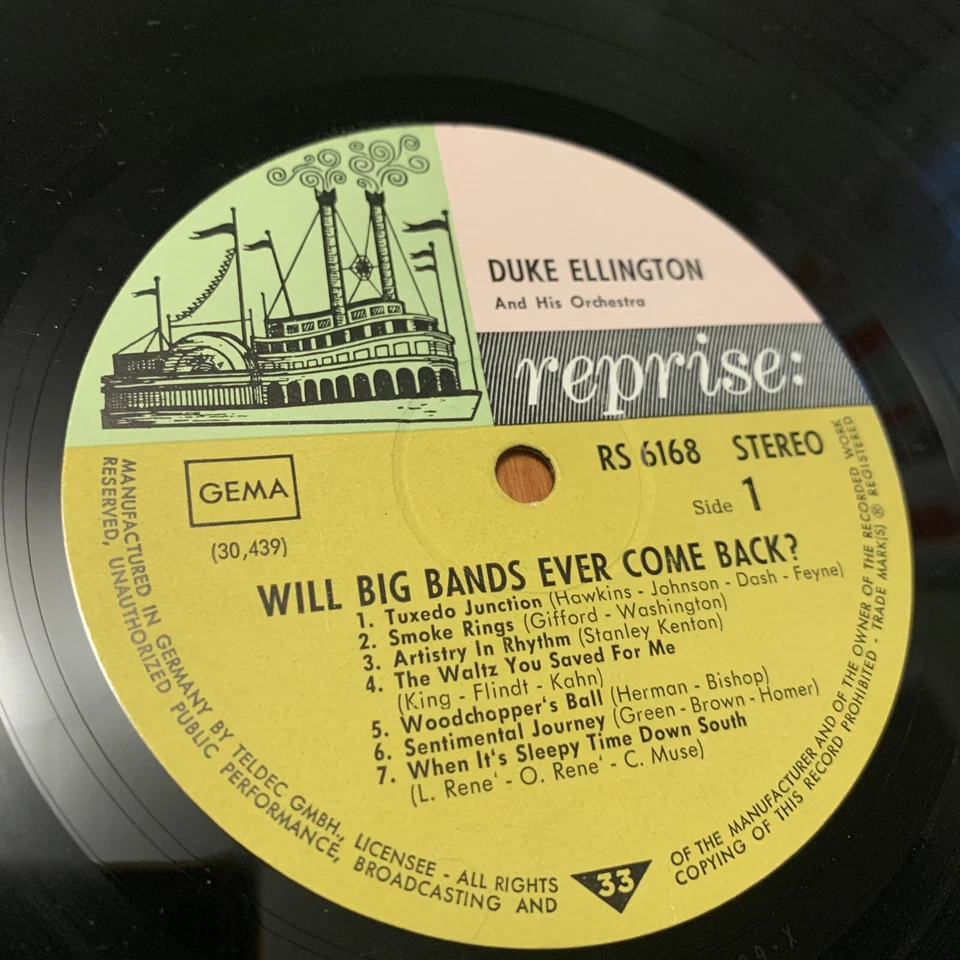 Duke Ellington Will The Big Bands Ever Come Back? LP Reprise Germany 3 Color EX! - Image 3 of 4