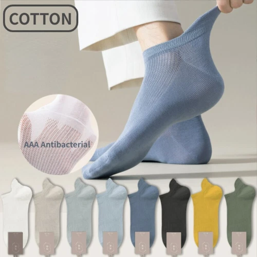5Pairs High Quality 96% Cotton Men Socks Breathable Mesh Summer Anti-bacterial - Picture 2 of 35