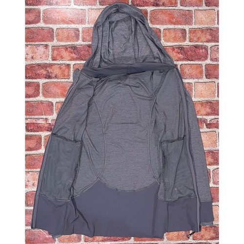 Gebrauchte Lululemon Daily Practice Kapuzenjacke grau beheizt Schiefer Größe 6 - Bild 3 von 7