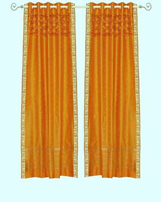 Indian Selections Tenda/drappeggio/pannello/pannello trasparente con passanti, 100 x 120 cm (larghezza x lunghezza), colore: Verde oliva
