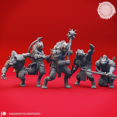 Gnoll Unholde Miniatur Set Gnoll Rudel Figur für TTRPGs wie D&D 5e Pathfinder