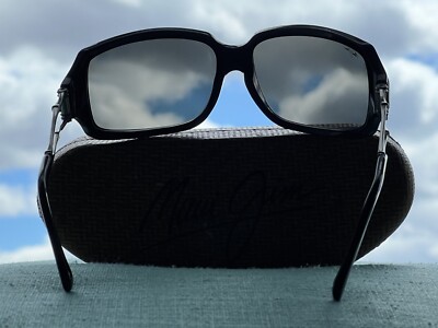 マムマムページ Maui Jim Bamboo MJ 104 17 - Oversized Black Frame - Neutral Grey