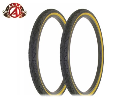 ALTA Bicycle Tire 26'' x 1.95'' Black/Gum (2) Tire Smooth Road Bike 26'' Bike Tire