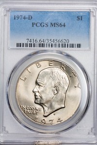 1974 Eisenhower Dollar Ike MS64 PCGS 64 Mint State