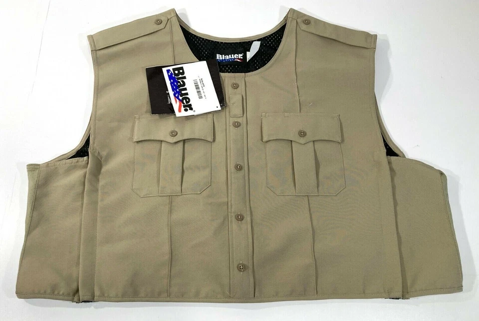 BLAUER 8370 POLYESTER ARMORSKIN VEST OUTER ARMOR CARRIER SILVER TAN L/XL SHORT - Image 3 of 4