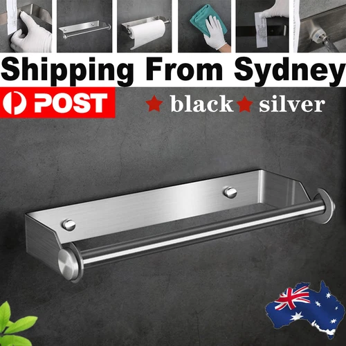 Paper Towel Holder Kitchen Bathroom Roll Tissue Space aluminum Wall Mount Rack