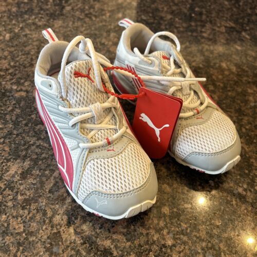 Puma Kids Toddlers White Red Sneakers 10C Boys Girls
