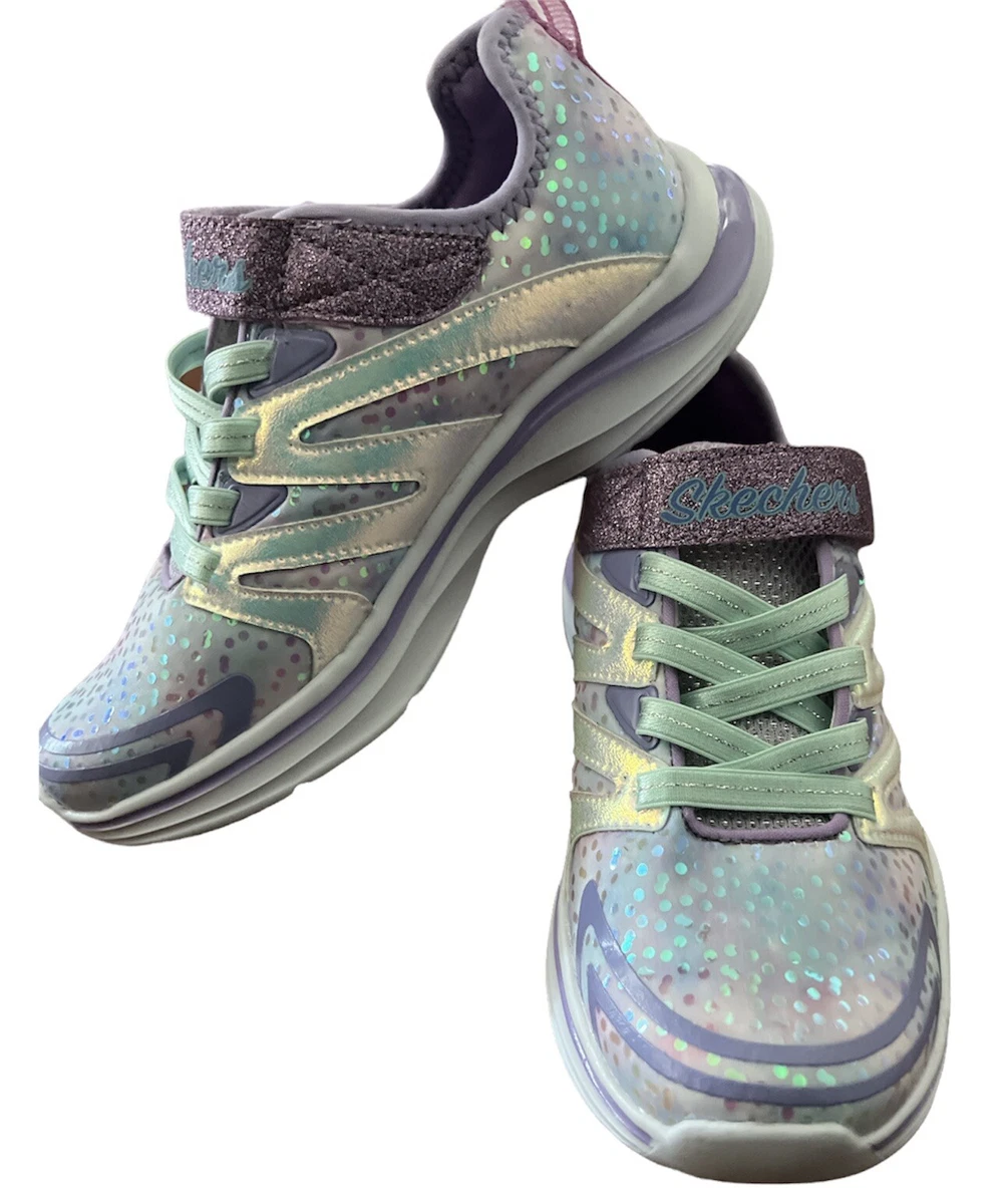 Skechers Girl s Double Dreams Unicorn Wishes Lavender Multi Sneakers Size 1