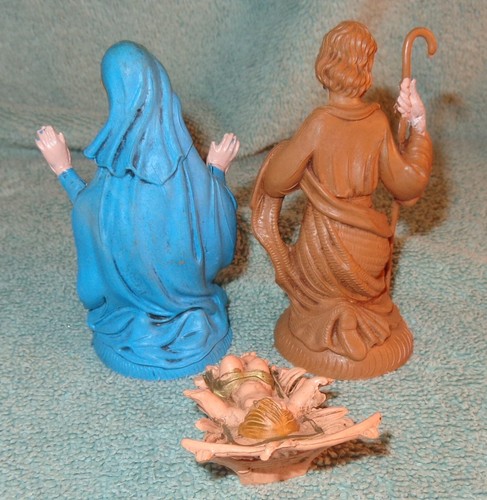 ANTIGUAS FIGURAS DE PLÁSTICO VINTAGE DE BELÉN DE ITALIA BELÉN MARY JOSEPH BEBÉ JESÚS - Imagen 3 de 5