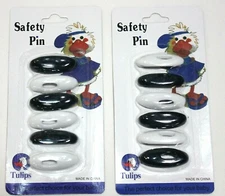 Women Two x (6-Pack) Hijab White & Black Pins- Islamic Sca​rf Hijab Safety Pins