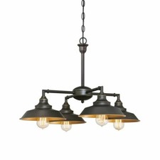 Modern Farmhouse Chandelier Light Bronze Pendant Lamp Rustic Ceiling Fixture