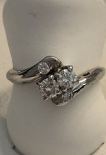 R24 A14 14 Kt White Gold approx .40 cttw. Round Diamond Engagement Ring
