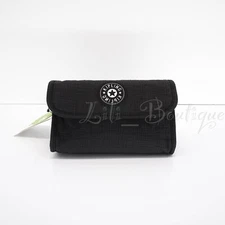 NWT Kipling KI2066 Daisee Pouch Toiletry Cosmetic Case Nylon Basketweave Black