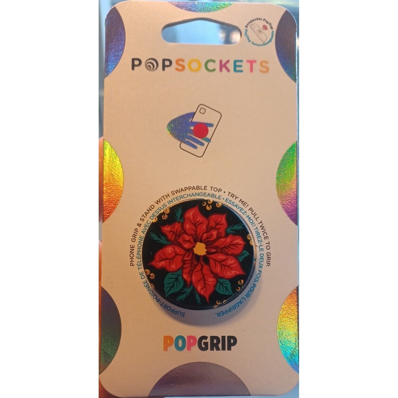 PopSockets Swappable Phone Grip Stand - POINSETTIA SINGLE - PopGrip PopSocket