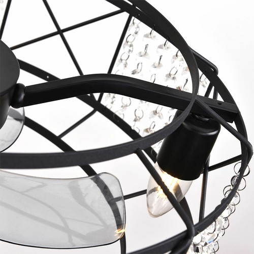 20'' Rustic Farmhouse Ceiling Fan Light Metal Cage Chandelier Fan Lamp w/ Remote - Picture 11 of 19