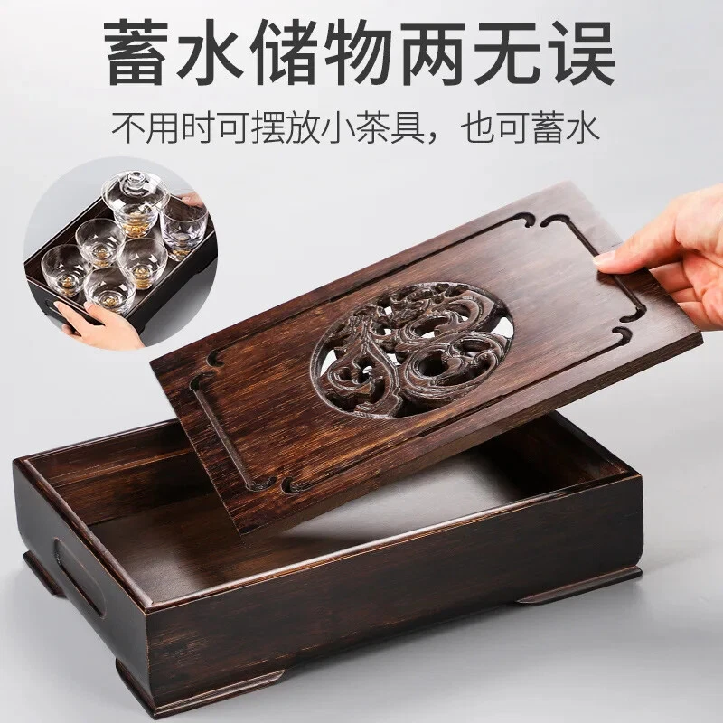 Haofeng Retro Pera Madera Maciza Bambú Bandeja de Té Kung Fu Juego de Té Hogar Té  Foto 2 de 4