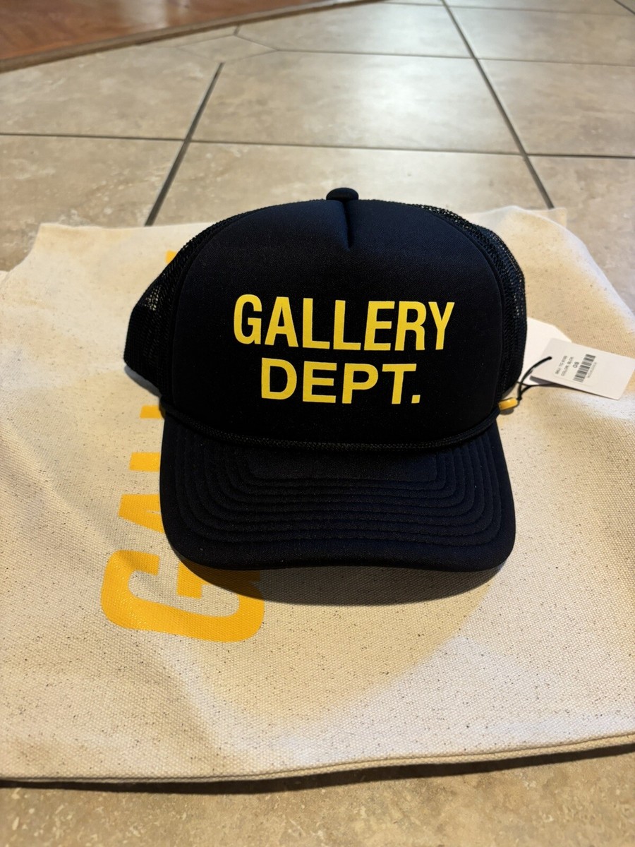 GALLERY DEPT. Logo TRUCKER Cap ロゴ キャップ GALLERY DEPT. GD Logo 6-Panel Trucker Cap Hat Blue Yellow