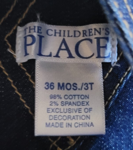 NWT Girls 36 Month The Children's Place Bib Overalls Flowers Denim Cute Spring - 第 5/7 張圖片