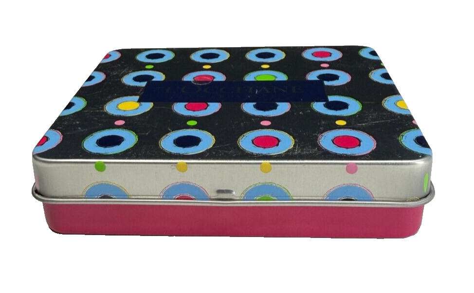 L'Occitane En Provence Empty Cosmetic Tin Case Dotted Pattern New