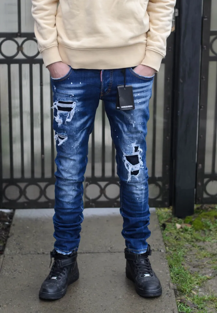 Empirisk Du bliver bedre delikatesse DSQUARED2 jeans Men&#039;s Western denim Slim street style destoryed  details Sz 42 | eBay