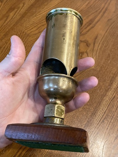 ANTIQUE PAT 1877 CROSBY STEAM GAGE & VALVE CO BOSTON BRASS 3 CHIME TRAIN WHISTLE - Picture 14 of 24