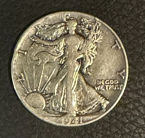 1941 D Liberty Walking Half Dollar VF Very Fine US Coin P Mint Silver
