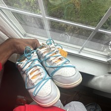 Nike Dunk Low Off-White White Blue Yellow Lea...