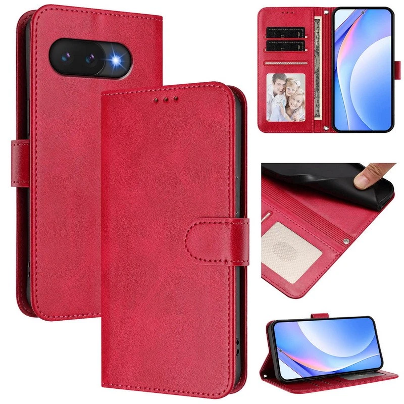 Cover Portafoglio In Pelle PU Per Google Pixel 7A Con 3 Slot Carte E Supporto Orizzontale Grigio - 2