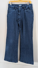 Eileen Fisher Women's 8 Dark Wash Organic Cotton Straight Leg Stretch Jeans