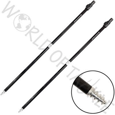 2 Sturmstangen für Bivvy Brolly Regenschirm Teleskop 35-54'' Spiralstange