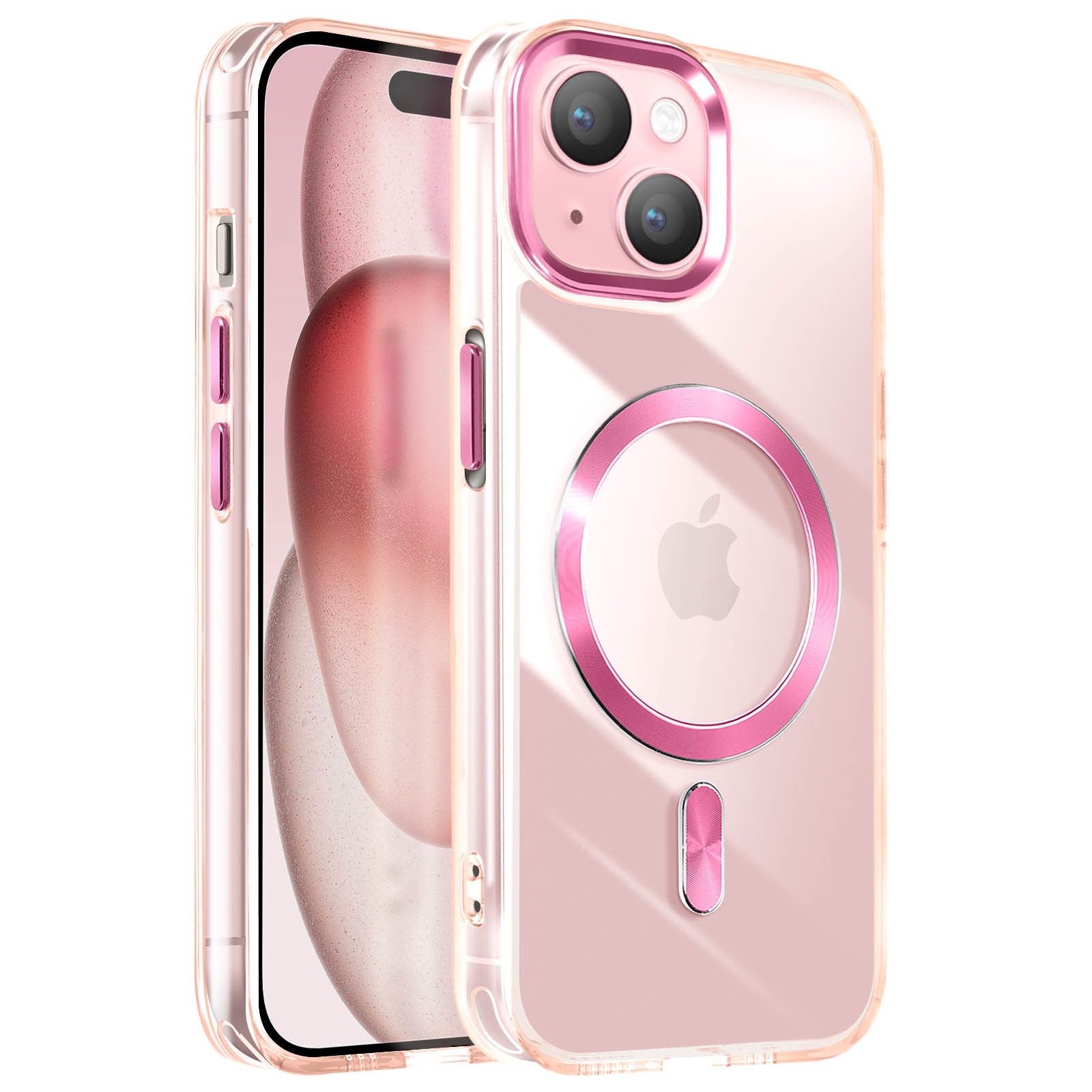 Coque iPhone 15 fine anti-rayure Avizar rose champagne chic