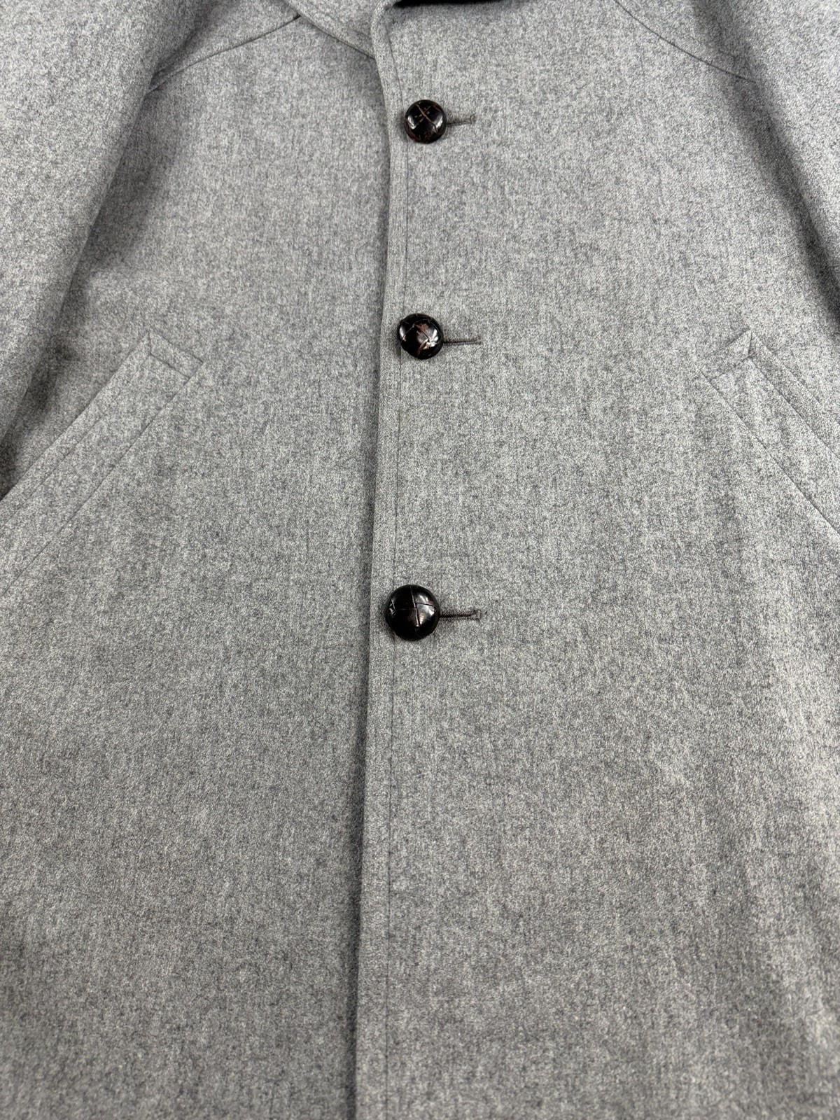 VTG Pendleton 100% Virgin Wool Solid Gray 3/4 Tre… - image 5