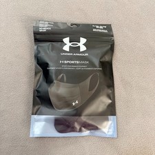Under Armour Sports Face Mask ISO Chill- 3 Layer BLACK CHARCOAL Adult L/XL-NEW