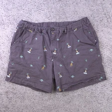 Chubbies Shorts Men XXL Alien UFO Pattern 5.5 Inseam Elastic Waist Charcoal Gray