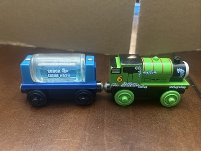 Thomas & Friends Wooden Railway Sudsy Percy Engine Wash Train Tank Engine GUC