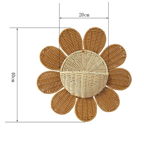 Wall Hanging Basket Imitation Rattan Ornament for Garden Bedroom Stairs - Picture 2 of 6