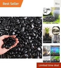 Black Pebbles for Plants 3lb Bulk Bag 0.5"- 1" Aquarium Gravel Decorative Pol...