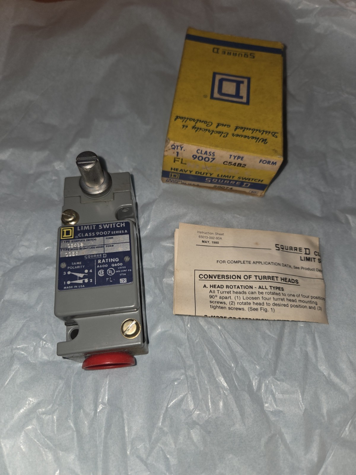 NEW GENUINE SQUARE D 9007-C54B2 SERIES A HEAVY DUTY LIMIT SWITCH 9007C54B2