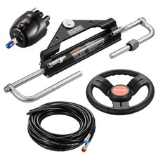 Marine Hydraulic Steering System for 150HP Outboards   Aluminum Helm  Cylinder