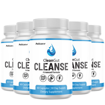 CleanGut Cleanse- Digestive Support- 5 Bottles- 300 Capsules