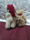Boyds Bears, 8" & 6", the small one has a tag, Winter/Christmas caps and scarfs — photo 3