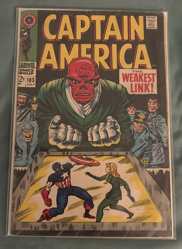 Marvel Captain America #103 July 1968 Red Skull cover Fine (6.0) US cents copy