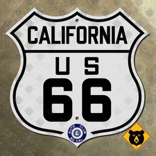 California US Route 66 highway road sign ACSC auto club 1928 Mother Road 16x16