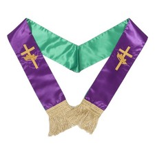  Veste Da Prete Nuziale Stola Clericale Reversibile Con Ricamo Del Coro Croci