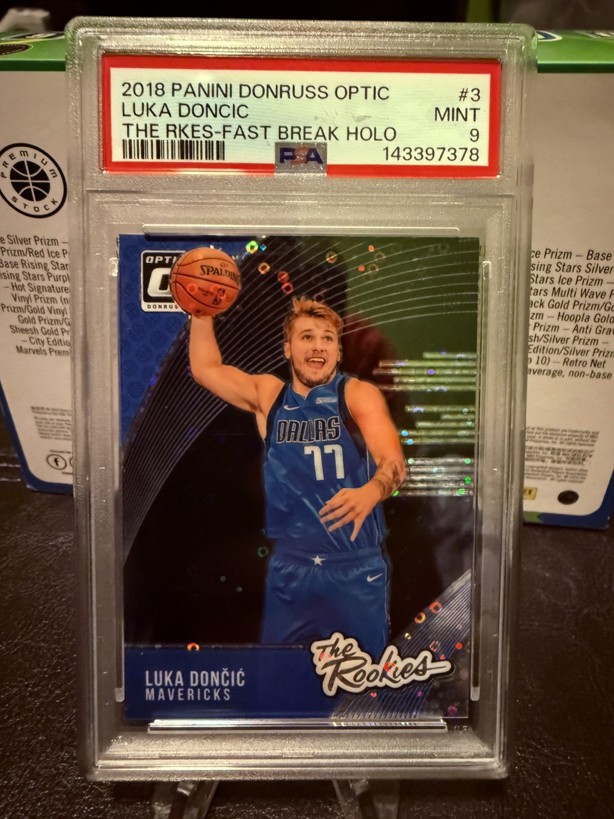 2018 Panini Optic Luka Doncic RC The Rookies Fast Break Holo Mavs PSA 9 Mint