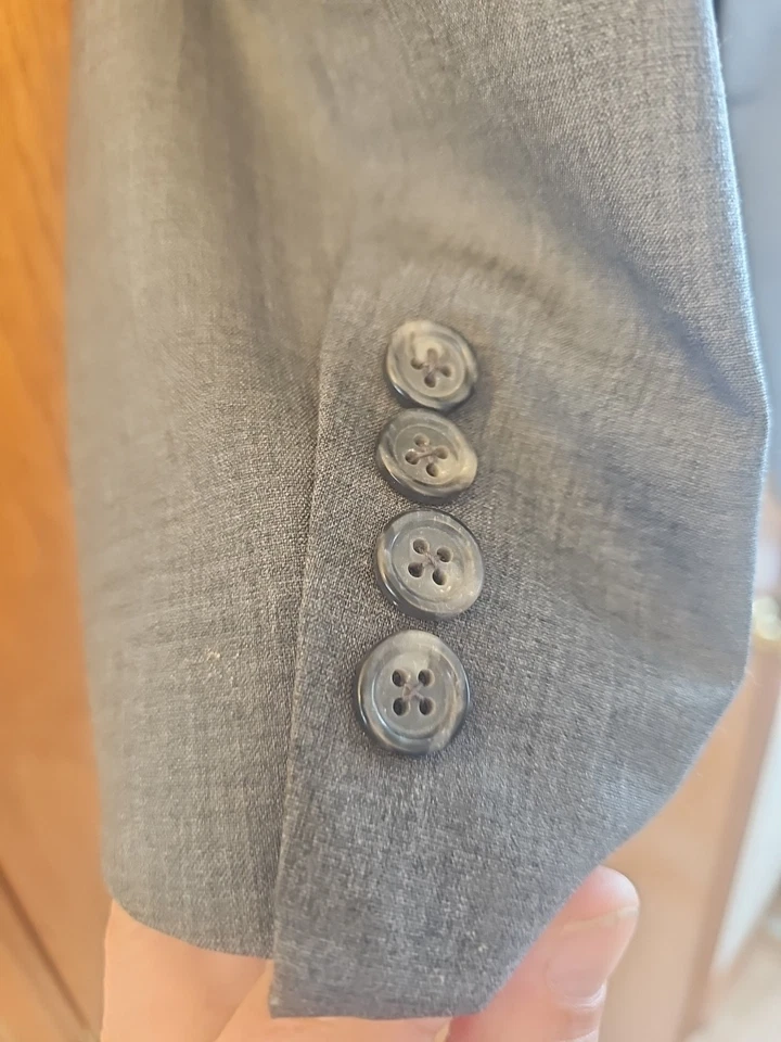 Hickey Freeman Men's Worsted Wool Sport Coat Blazer Gray Size 38R Made in USA - Image 3 of 4