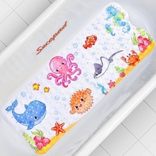 Bath Mat for Tub Non Slip, Machine Washable Anti Slip Cartoon Baby Bathtub Sh...