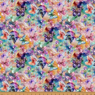 Flourish By Hoffman Fabrics - Multi Butterflies  #X5630-130