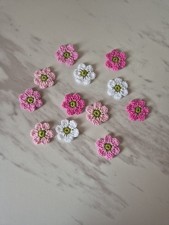 Applikationen Häkelblumen  12 St gehäkelt A...