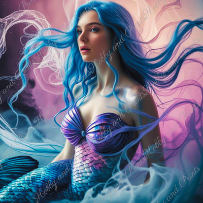 DIY Diamond Painting Vollbild Meerjungfrau Wasser Mystik Fantasy Meeresbewohner